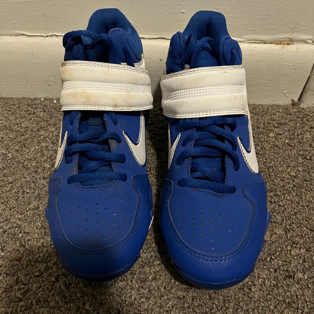 Kids Blue and White Nike Cleats